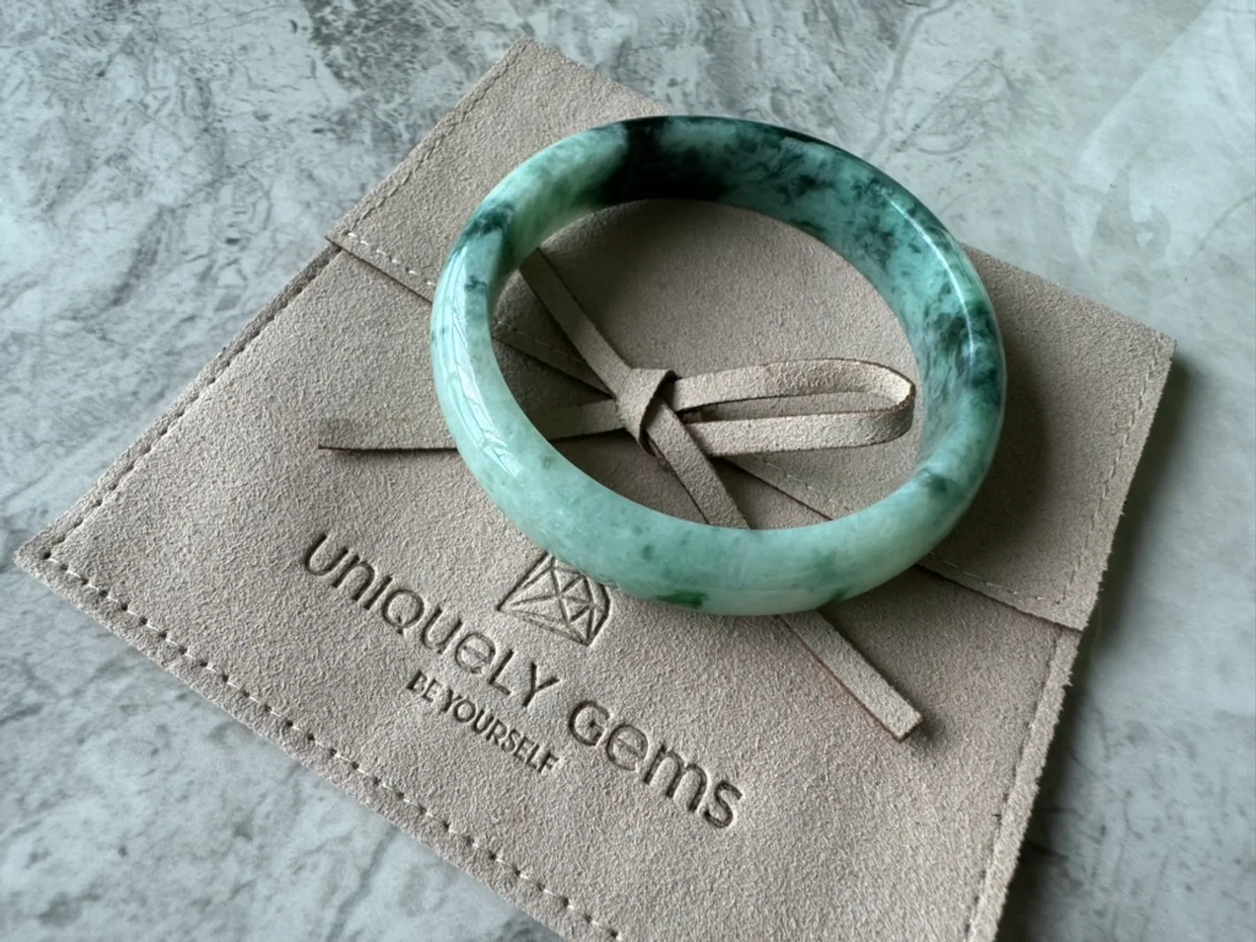 Myanmar Jadeit Jade Bangle (Grade A) Bracelet oil green (50-62mm